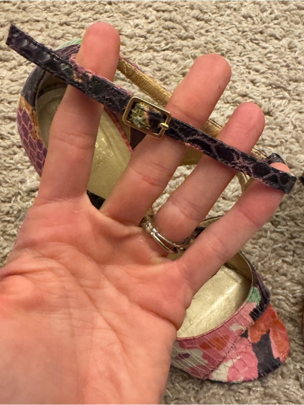 Stuart Weitzman Pink Floral Snake-Print Strappy Stiletto Sandals Size 8.5 - Picture 6 of 14